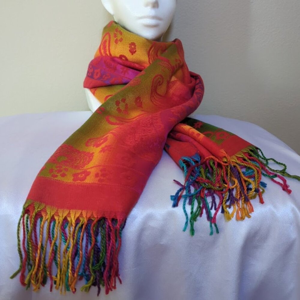 New Women Thick Imitation Wool Multi‎ Color Long Scarf